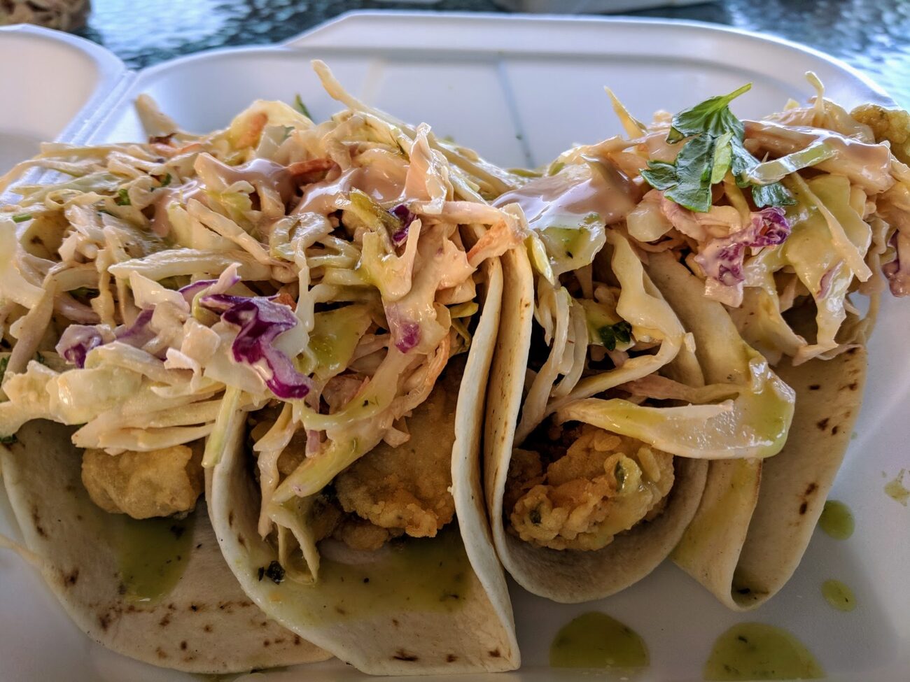 Fish tacos with slaw