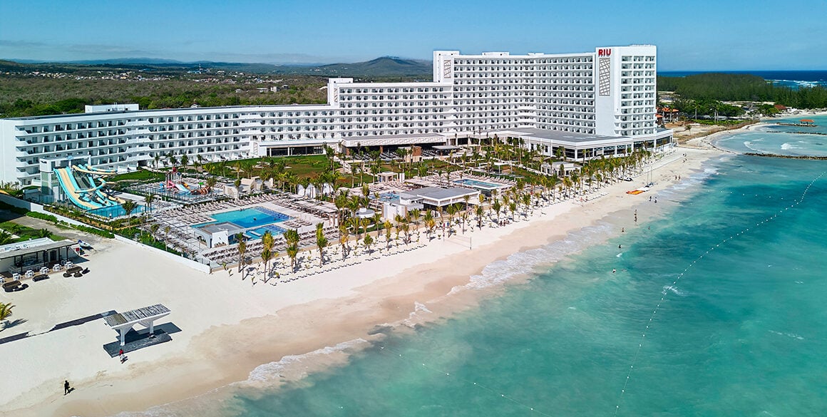 An aerial view of Riu Palace Aquarelle in Falmouth, Jamaica