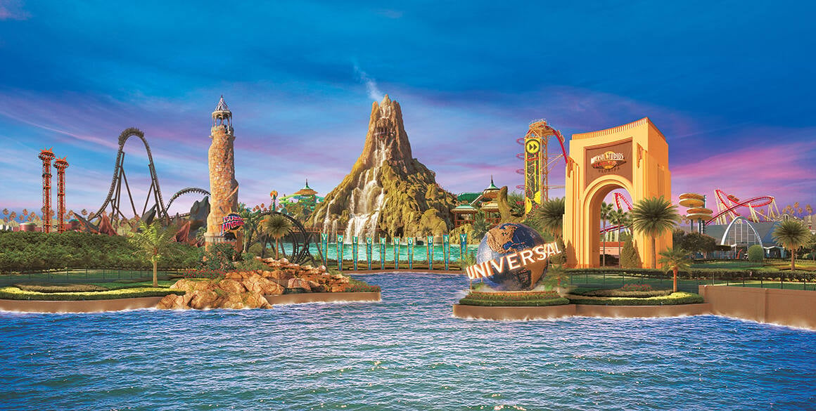 The three theme parks at Universal Orlando Resort